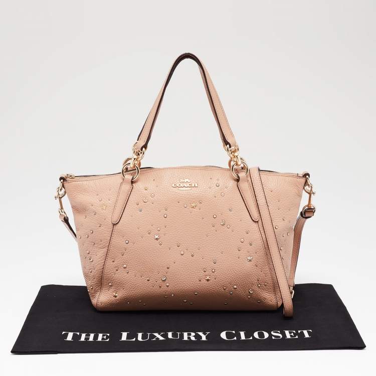 Pre Owned Coach Peach Leather Small Kelsey Satchel