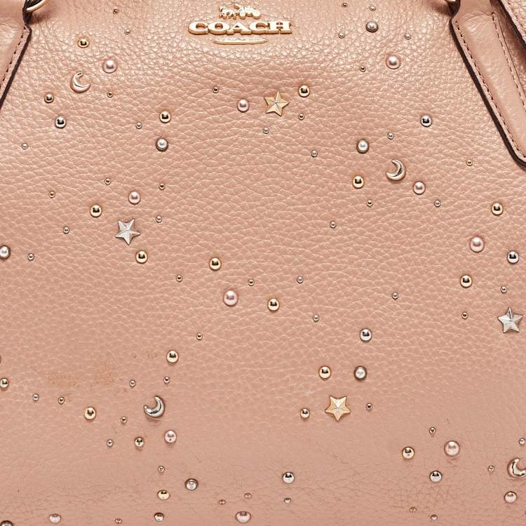 Pre Owned Coach Peach Leather Small Kelsey Satchel
