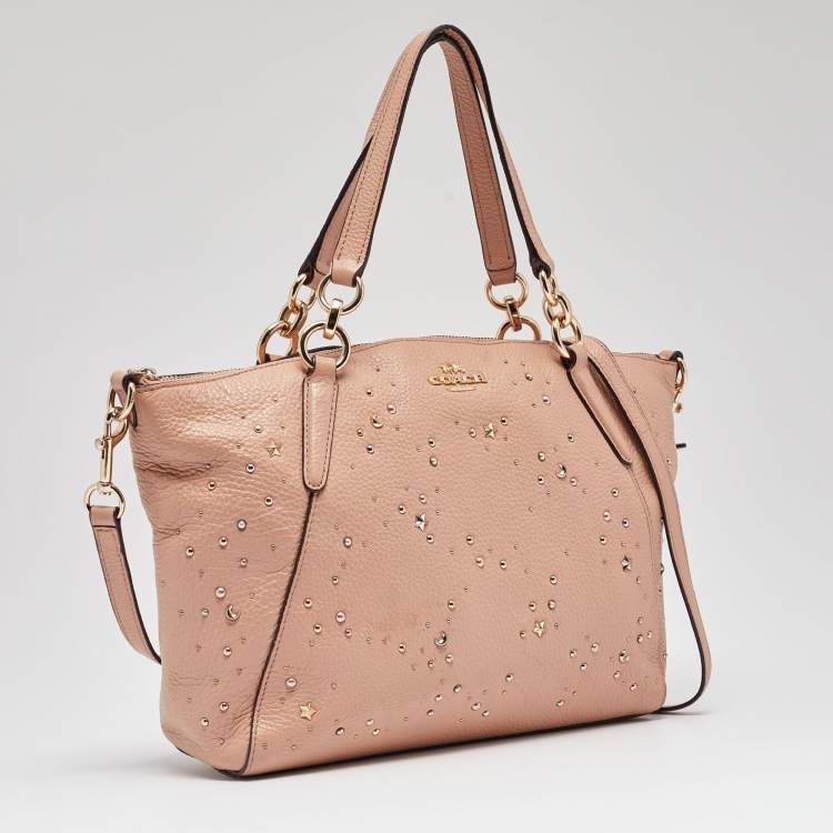 Pre Owned Coach Peach Leather Small Kelsey Satchel
