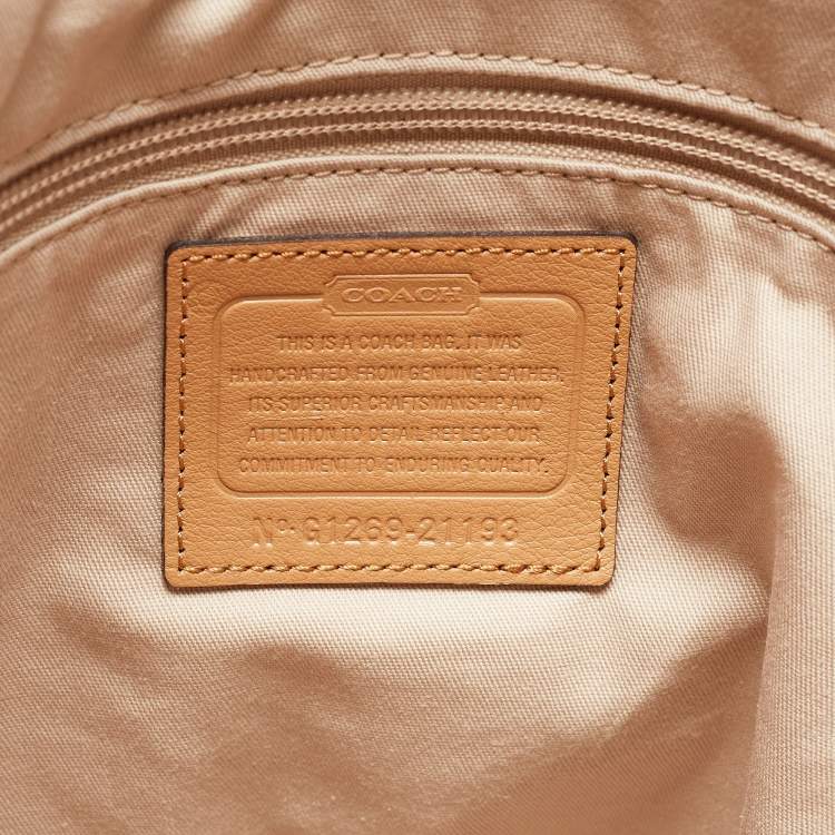 Pre Owned Coach Beige Leather Legacy Tassel Bucket Bag