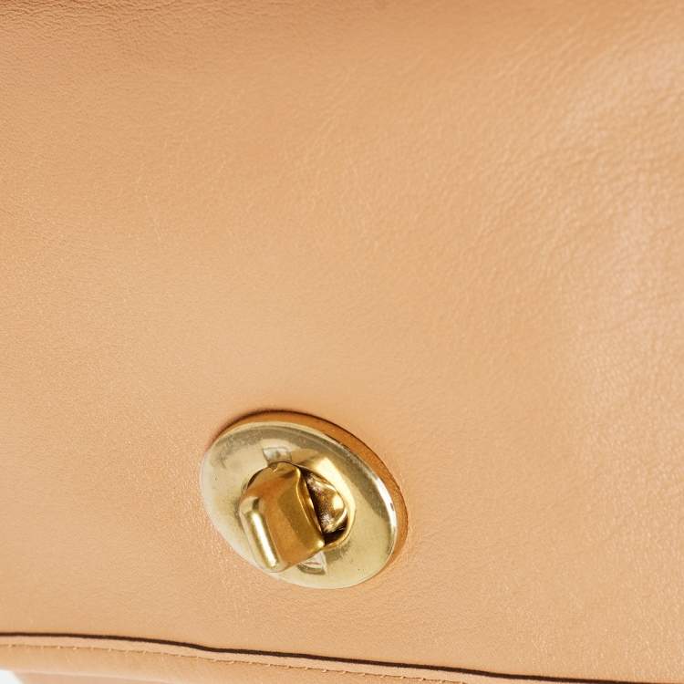 Pre Owned Coach Beige Leather Legacy Tassel Bucket Bag