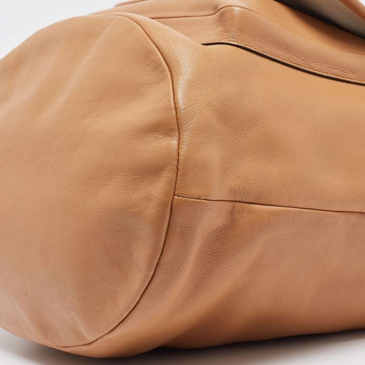 Pre Owned Coach Beige Leather Legacy Tassel Bucket Bag