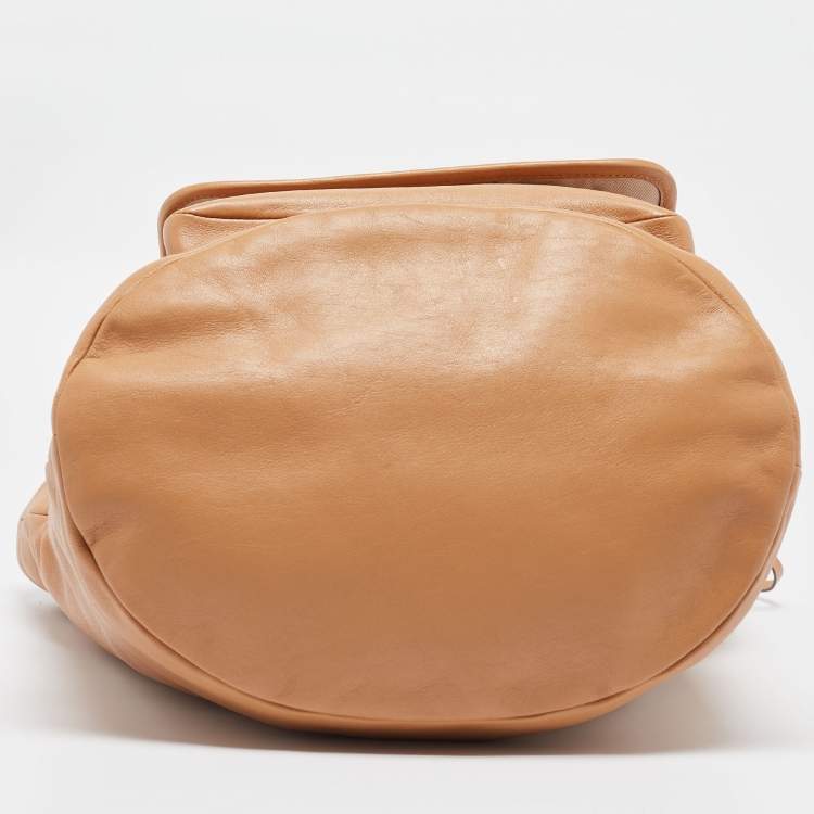 Pre Owned Coach Beige Leather Legacy Tassel Bucket Bag
