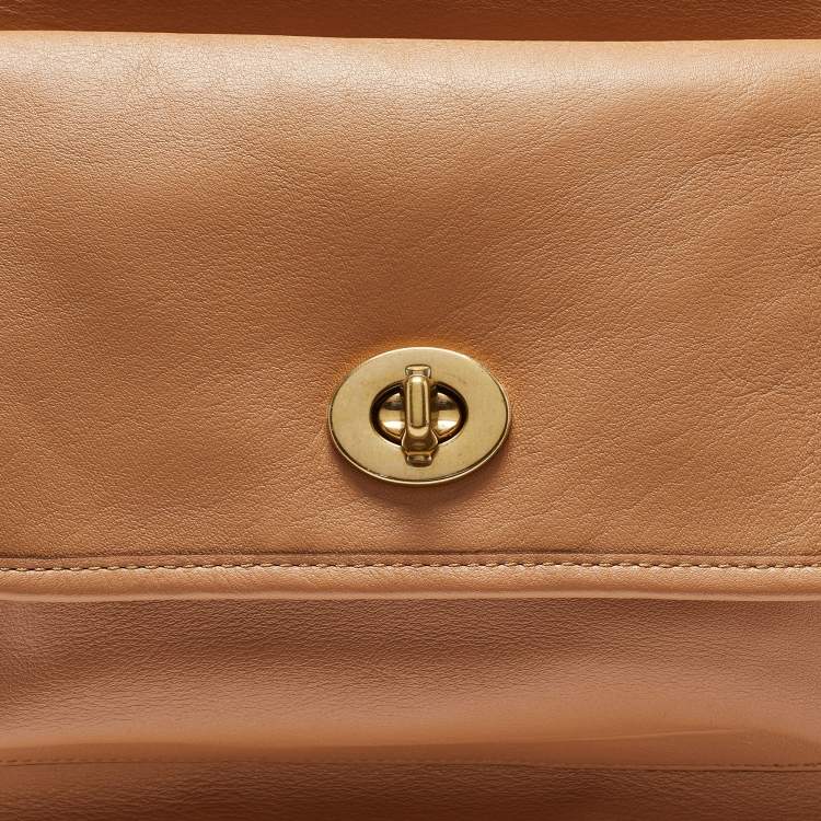 Pre Owned Coach Beige Leather Legacy Tassel Bucket Bag