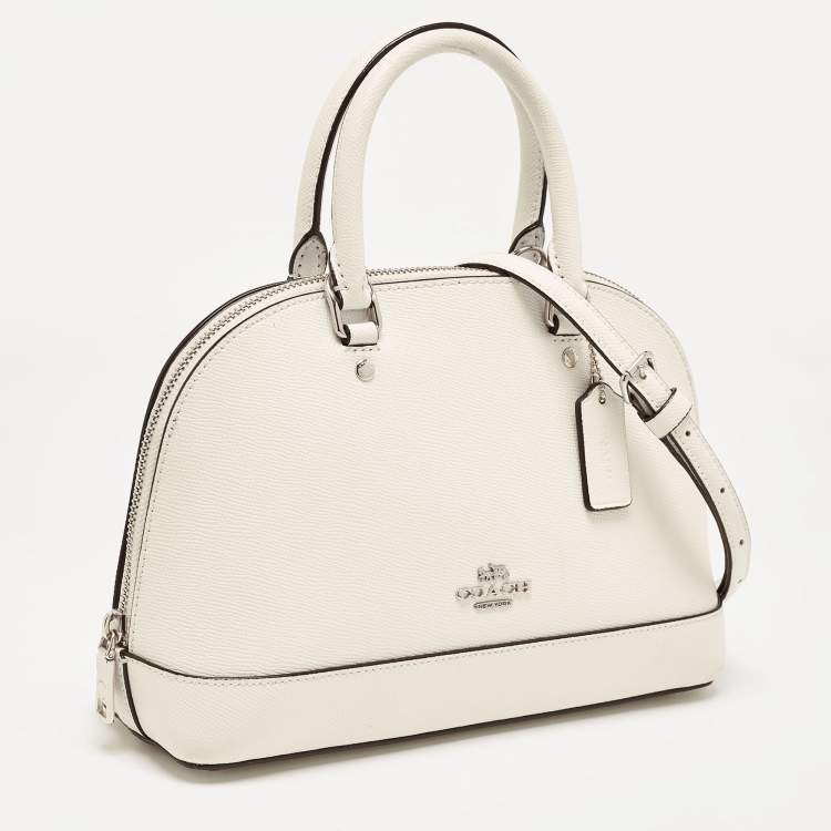 Pre Owned Coach Off White Leather Mini Sierra Satchel