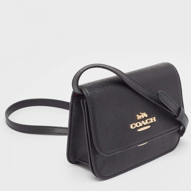 مملوكة مسبقًا Coach Black Leather Mini Brynn Crossbody Bag