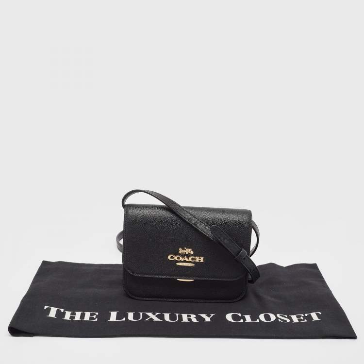 مملوكة مسبقًا Coach Black Leather Mini Brynn Crossbody Bag