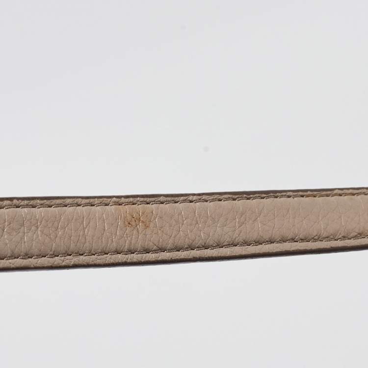 Pre Owned Coach Beige Signature Embossed Leather Bleecker Zip Tote