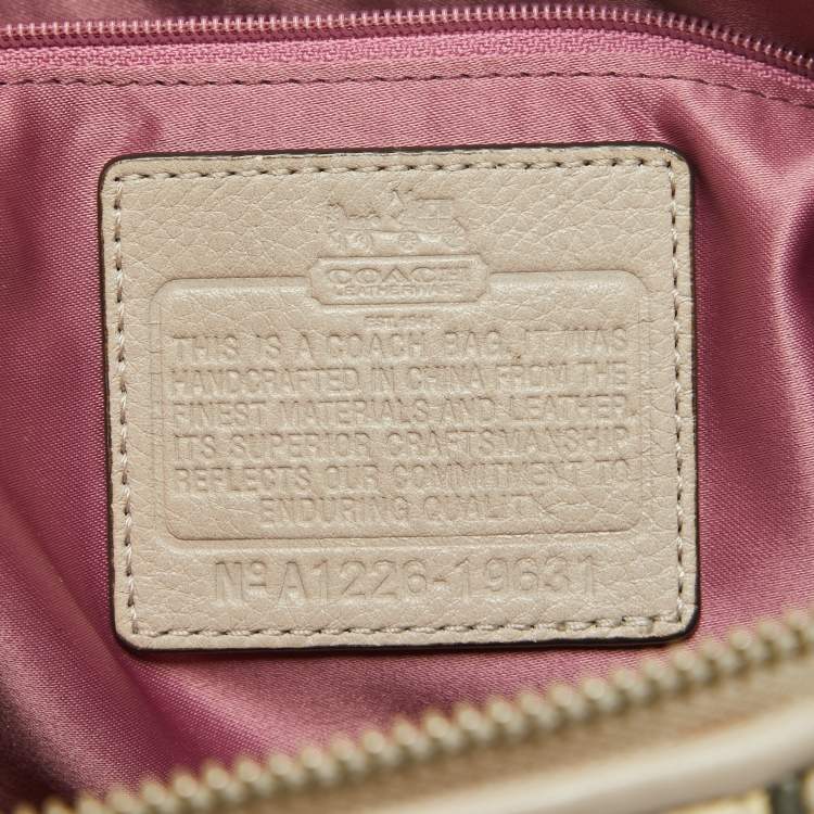 Pre Owned Coach Light Grey Snake Embossed and Leather Sophia Madison Satchel