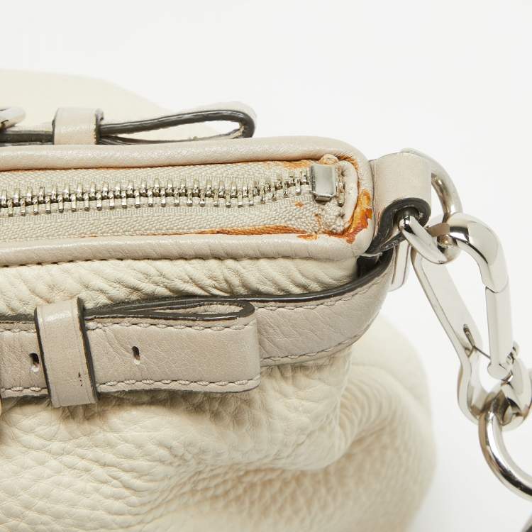 Pre Owned Coach Light Grey Snake Embossed and Leather Sophia Madison Satchel