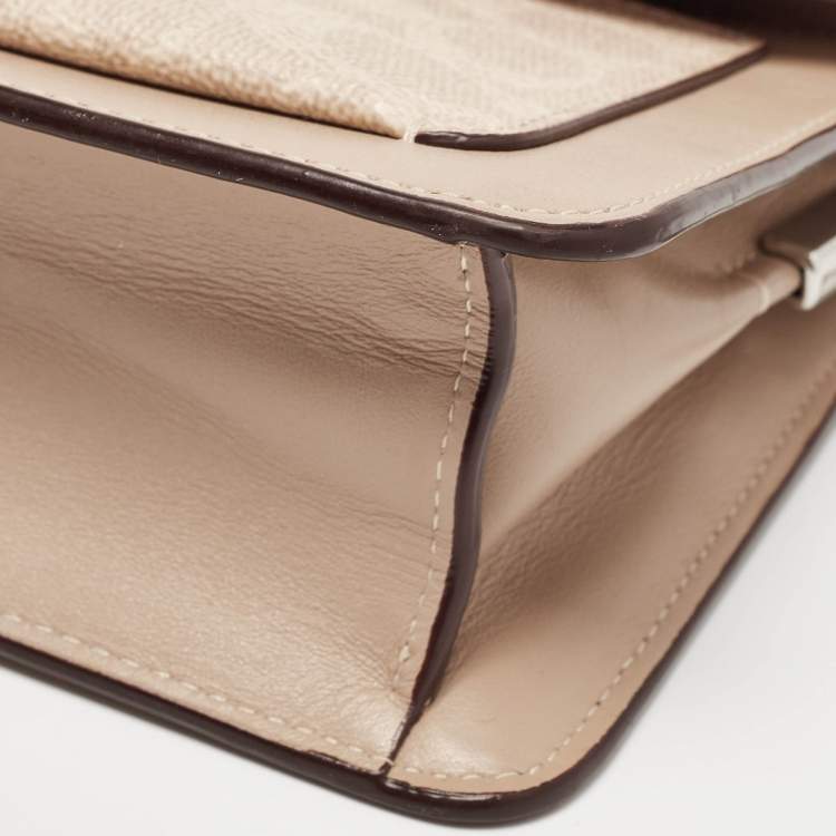 Pre Owned Coach Beige Signature Coated Canvas and Leather Tabby 26 Bag