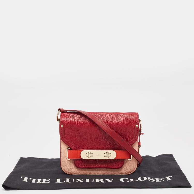 Pre Owned Coach Multicolor Leather Small Swagger Shoulder Bag