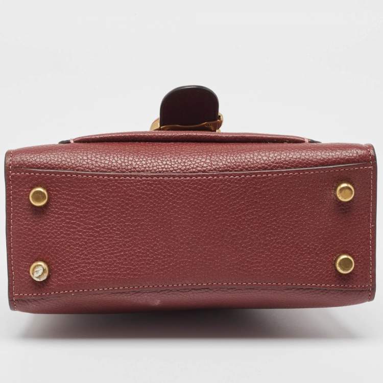 Pre Owned Coach Burgundy Leather Tabby Top Handle Bag