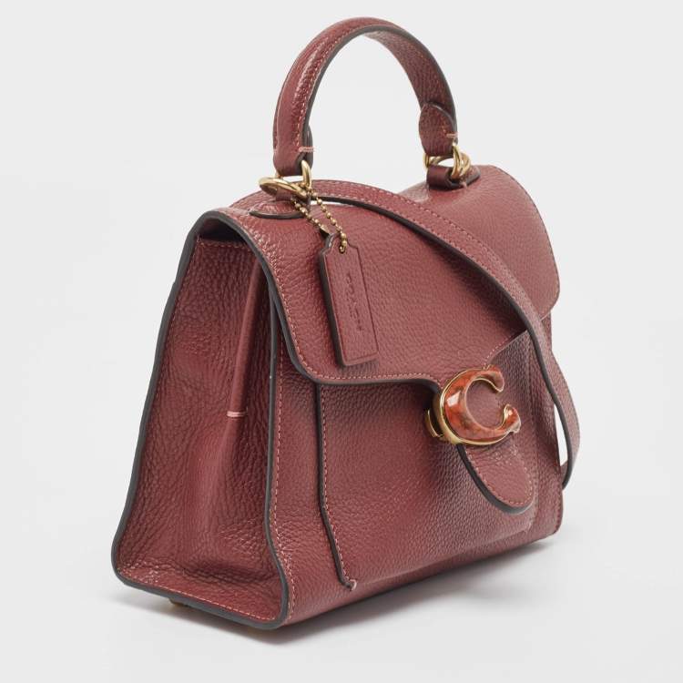 Pre Owned Coach Burgundy Leather Tabby Top Handle Bag