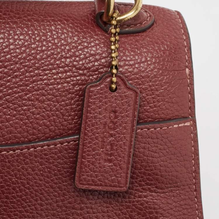 Pre Owned Coach Burgundy Leather Tabby Top Handle Bag