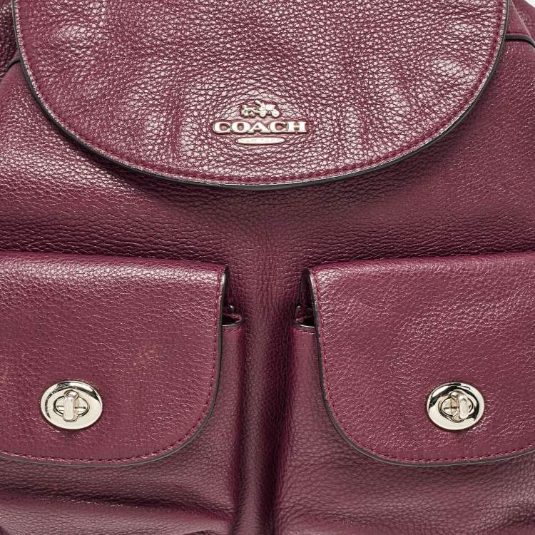 مملوكة مسبقًا Coach Burgundy Leather Drawstring Backpack