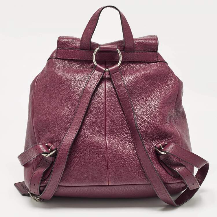 مملوكة مسبقًا Coach Burgundy Leather Drawstring Backpack