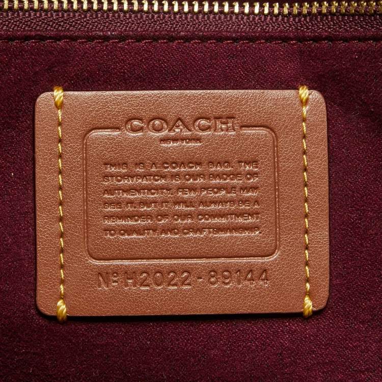 Pre Owned Coach Dark Brown Carriage Print Coated Canvas and Leather Field 40 Tote