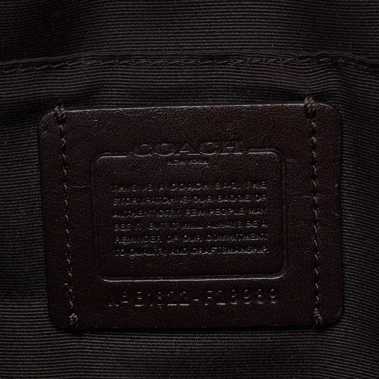 Pre Owned Coach Tri Color Signature Coated Canvas  and Leather Small Kelsey Satchel