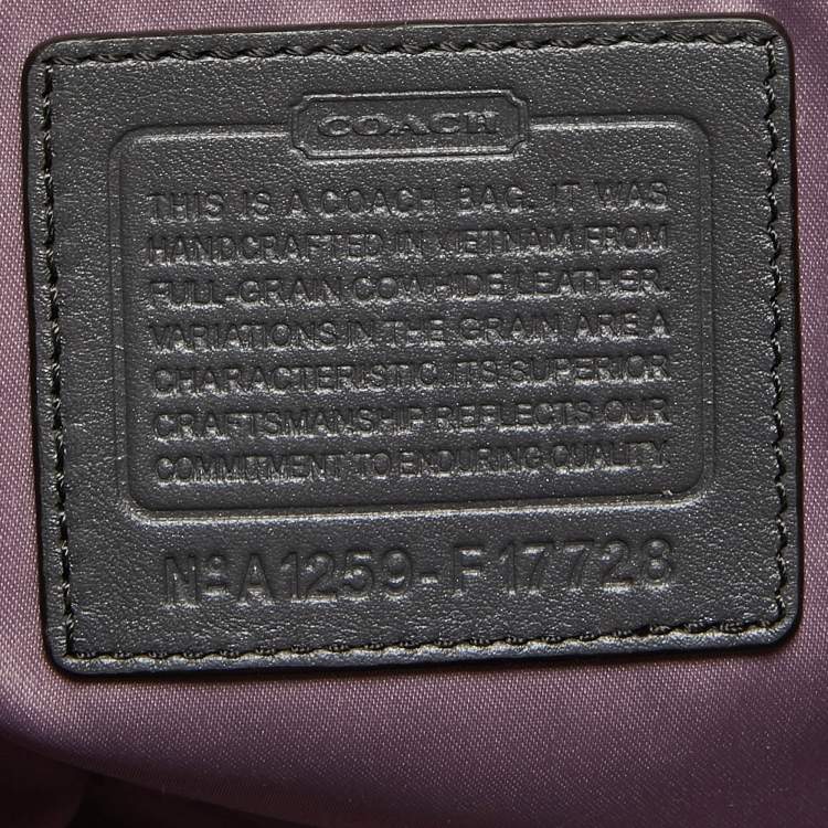 Pre Owned Coach Olive Green Op Art Embossed Patent Leather East West Gallery Tote