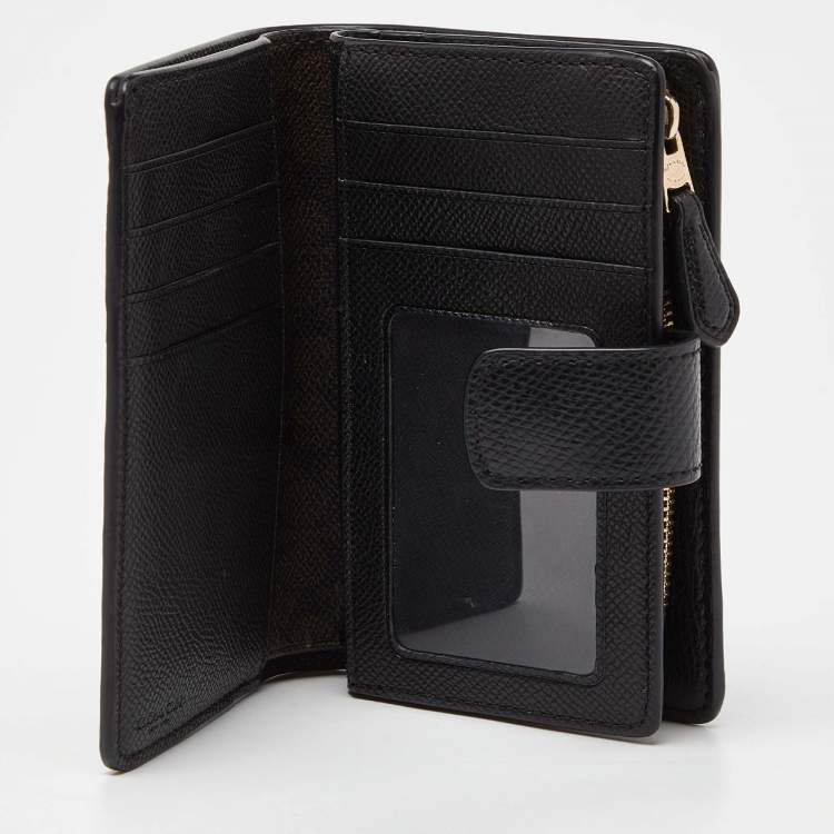 مملوكة مسبقًا Coach Black Leather Compact Wallet