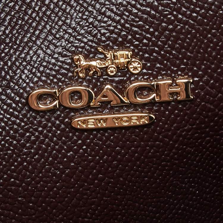 Pre Owned Coach Red/Pink Grained Leather Charlie Carryall Tote