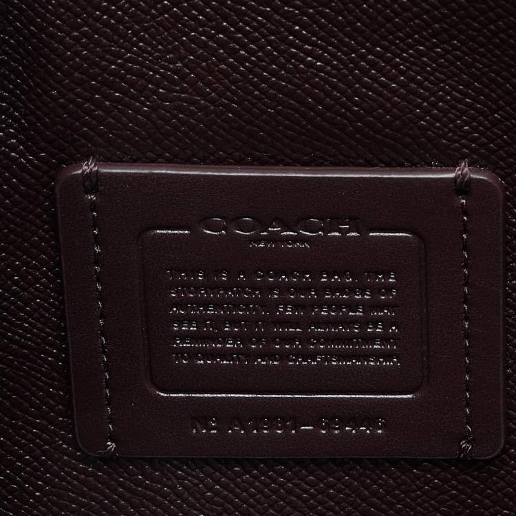 Pre Owned Coach Red/Pink Grained Leather Charlie Carryall Tote