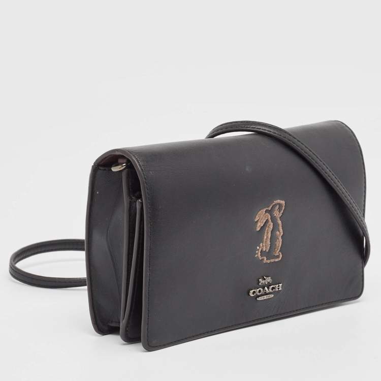Pre Owned Coach x Selena Black Leather Hayden Crossbody Bag