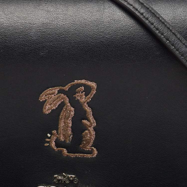 Pre Owned Coach x Selena Black Leather Hayden Crossbody Bag