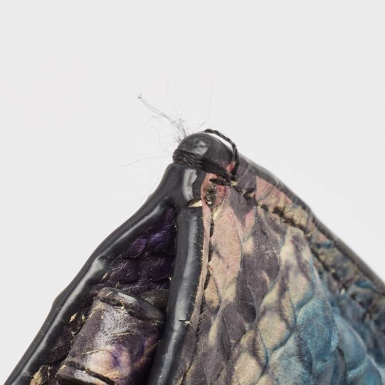 Pre Owned Coach Multicolor Python Embossed and Leather Crosby Carryall Tote