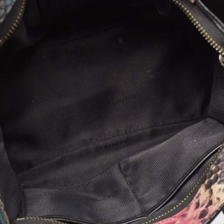 Pre Owned Coach Multicolor Python Embossed and Leather Crosby Carryall Tote