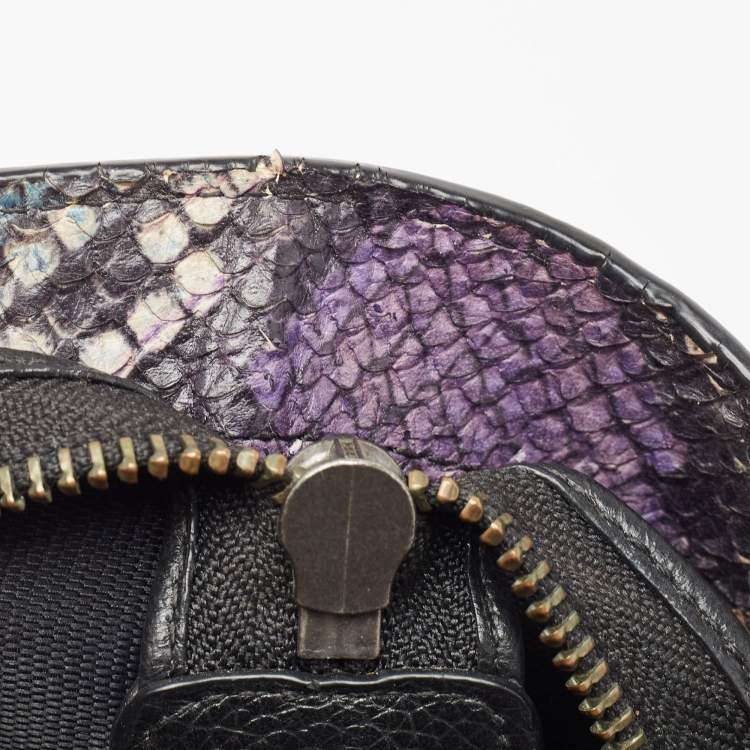 Pre Owned Coach Multicolor Python Embossed and Leather Crosby Carryall Tote