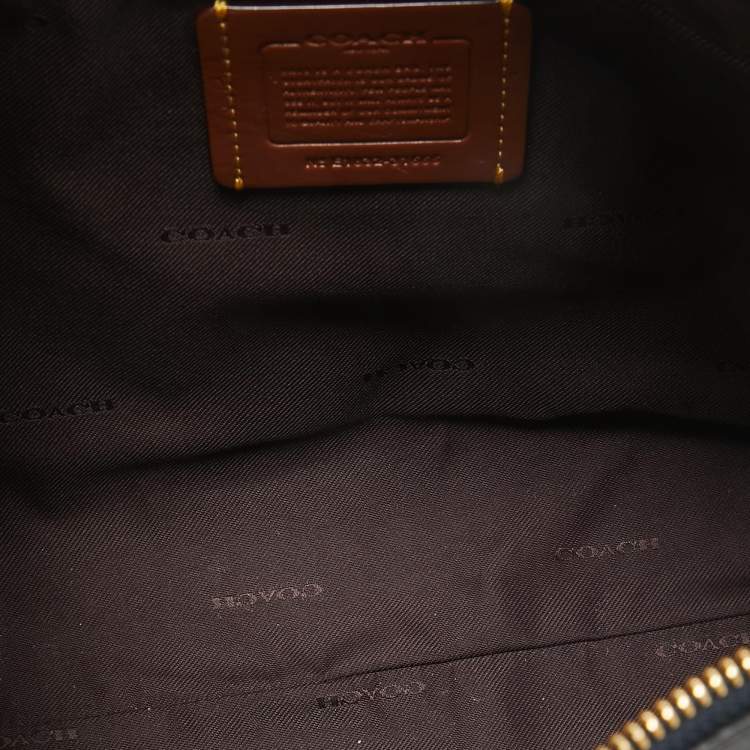 Pre Owned Coach Black Signature Coated Canvas and Leather Prairie Satchel