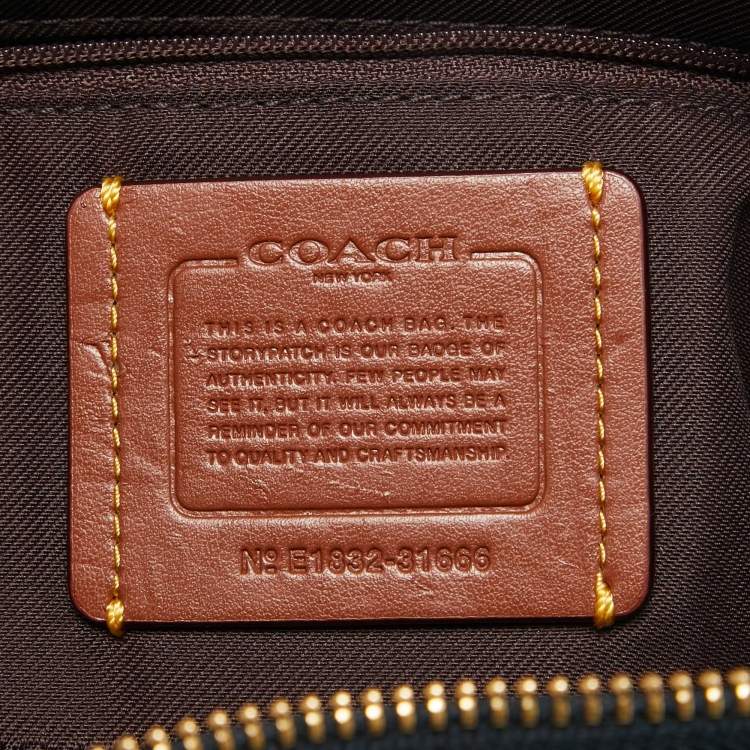 Pre Owned Coach Black Signature Coated Canvas and Leather Prairie Satchel