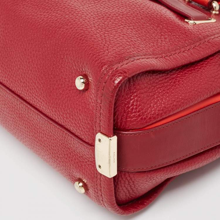 Pre Owned Coach Two Tone Red Leather Swagger 27 Carryall Tote