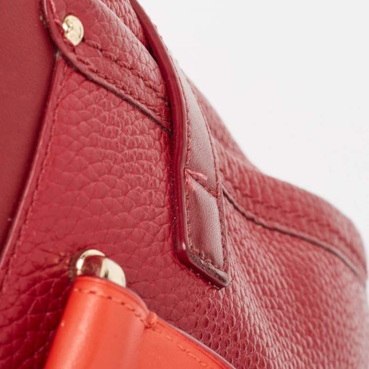 Pre Owned Coach Two Tone Red Leather Swagger 27 Carryall Tote