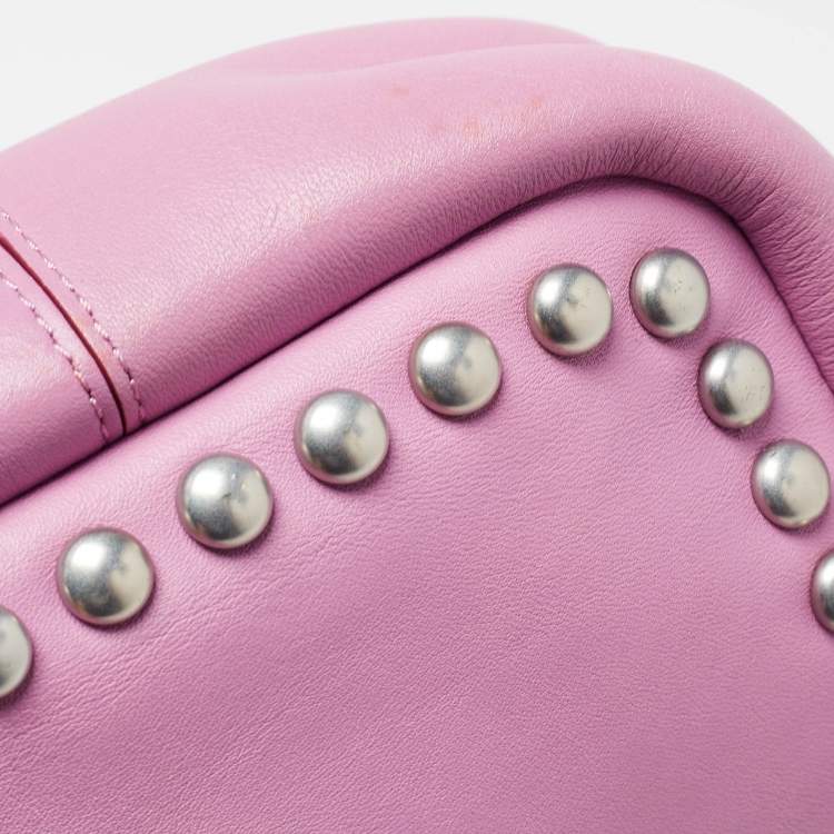 Pre Owned Coach Pink Leather Rivet Dakotah Crossbody Bag