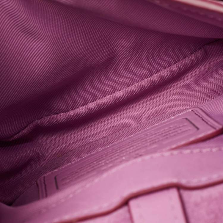 Pre Owned Coach Pink Leather Rivet Dakotah Crossbody Bag
