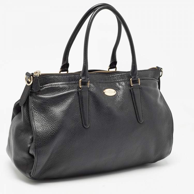 Pre Owned Coach Black Leather Morgan Tote