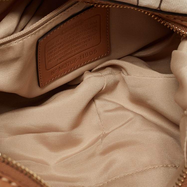 Pre Owned Coach Multicolor Signature Canvas Hobo