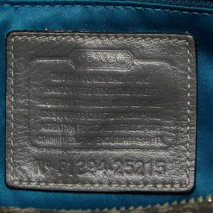 Pre Owned Coach Black Op Art Fabric and Leather Madison Madeline Satchel
