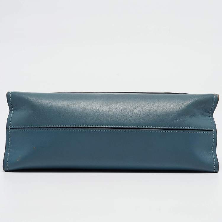 مملوكة مسبقًا Coach Blue Leather Small Parker Chain Flap Shoulder Bag