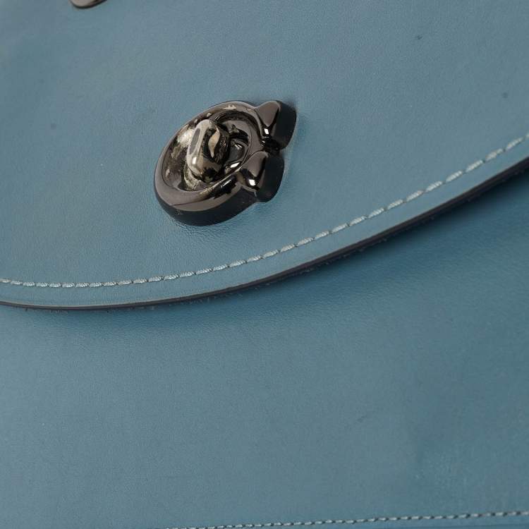 مملوكة مسبقًا Coach Blue Leather Small Parker Chain Flap Shoulder Bag