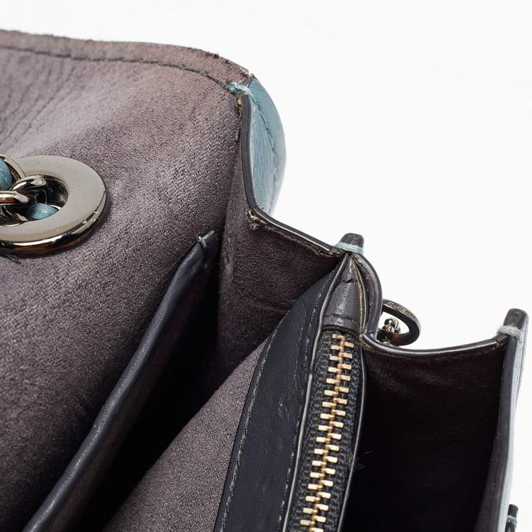 مملوكة مسبقًا Coach Blue Leather Small Parker Chain Flap Shoulder Bag