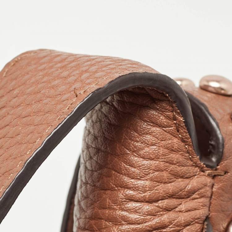 Pre Owned Coach Brown Leather Rivets Dakotah Crossbody Bag
