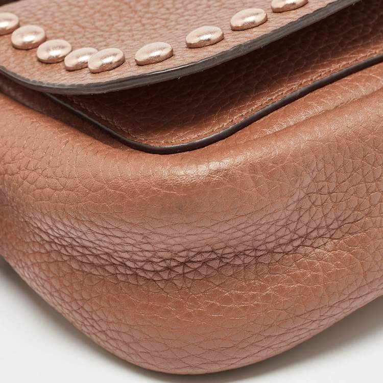 Pre Owned Coach Brown Leather Rivets Dakotah Crossbody Bag
