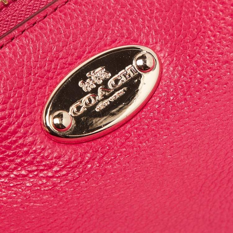 Pre Owned Coach Hot Pink Leather Baguette Bag
