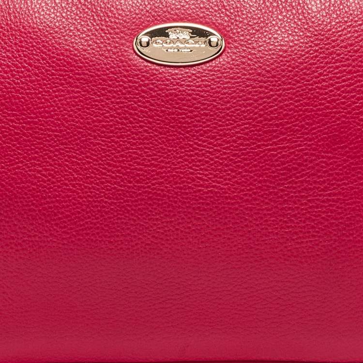 Pre Owned Coach Hot Pink Leather Baguette Bag