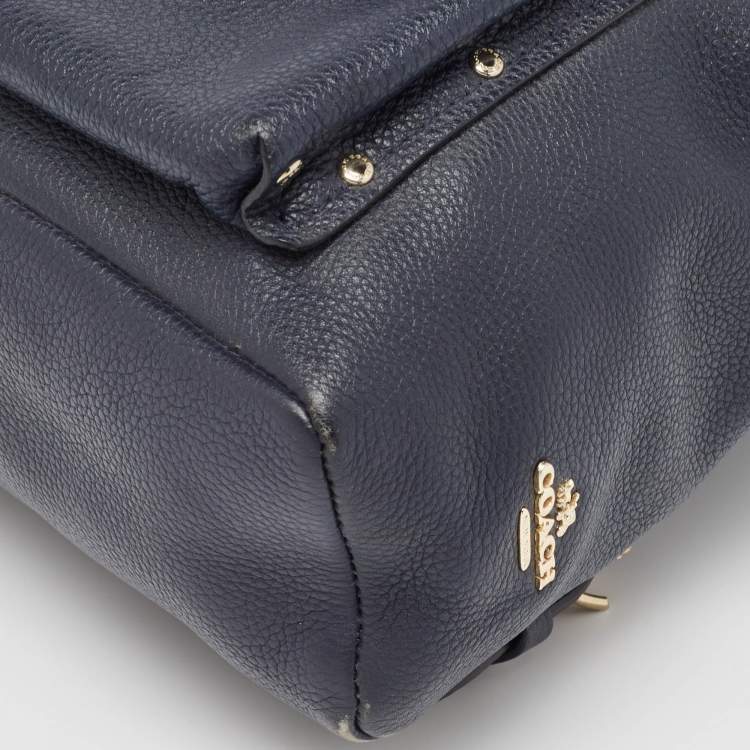 مملوكة مسبقًا Coach Black Leather Mini Turnlock Rucksack Backpack
