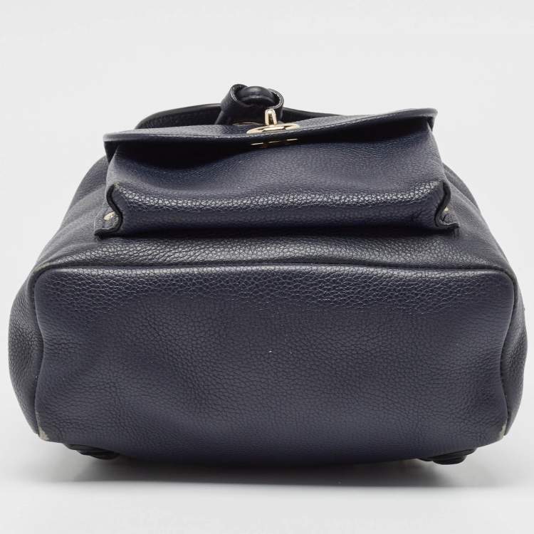 مملوكة مسبقًا Coach Black Leather Mini Turnlock Rucksack Backpack